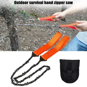 Emergency Survival Chainsaw with Pouch. Pocket Chainsaw