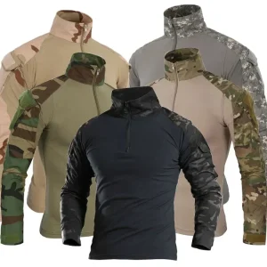 Combat Uniform Shirt Camouflage Cargo Sport Tops
